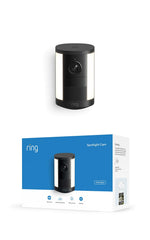 Ring Spotlight Cam 2K front view showing camera and lights, clear identification benefit