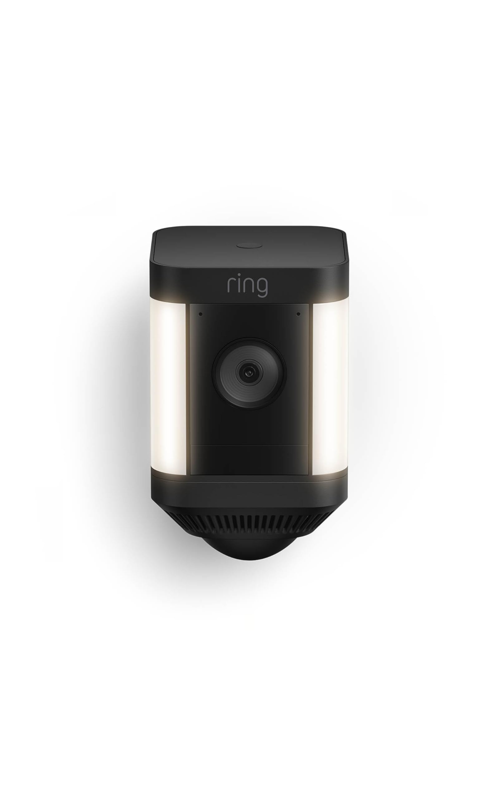 Ring Spotlight Cam Plus front angle showing camera and lights for visible deterrence