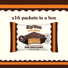 Rip Van close-up of wafer texture and peanut crunch, emphasizing satisfying crunch