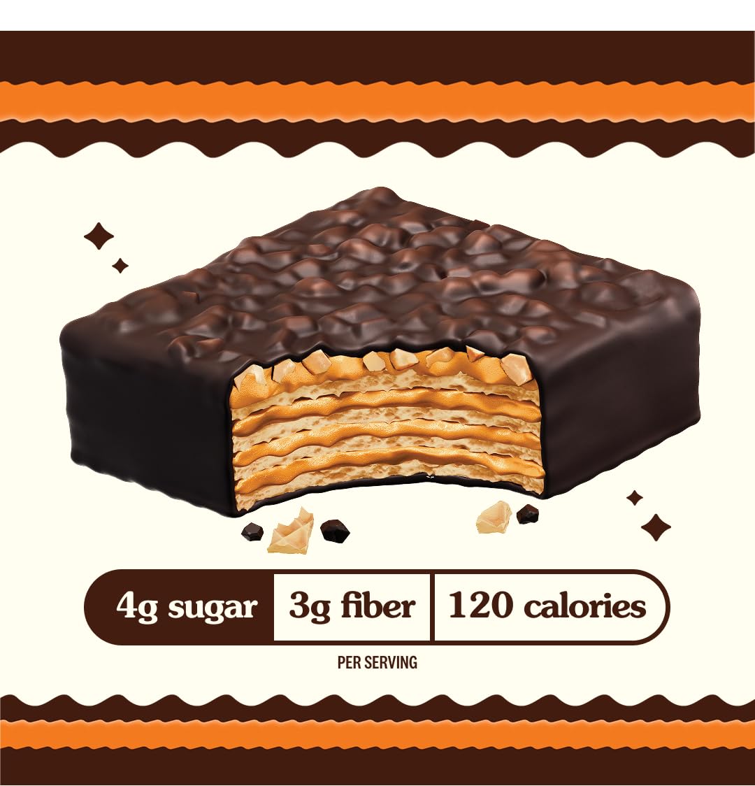Rip Van individually wrapped wafer, demonstrating portability and freshness on the go