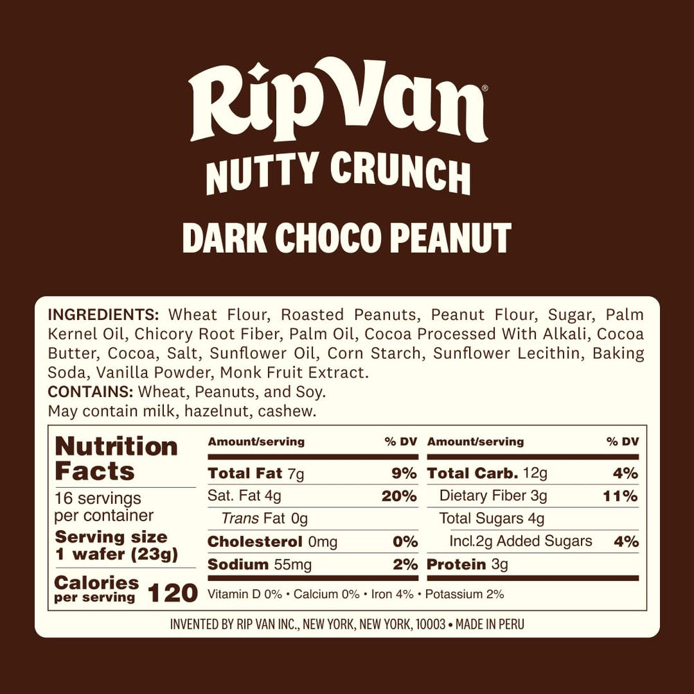 Rip Van wafer on a plate with coffee, suggesting a balanced treat with beverage