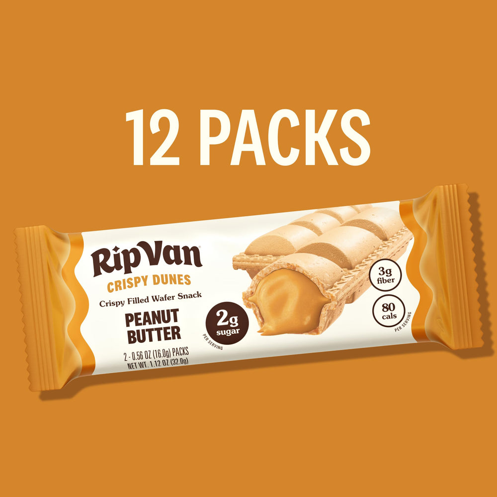 Rip Van Wafels nutrition label showing calories fiber and clean ingredients