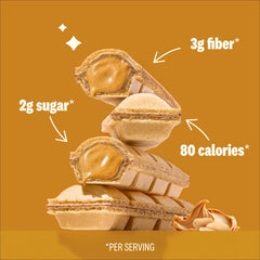 Rip Van Wafels peanut butter cream filling exposed for rich flavor
