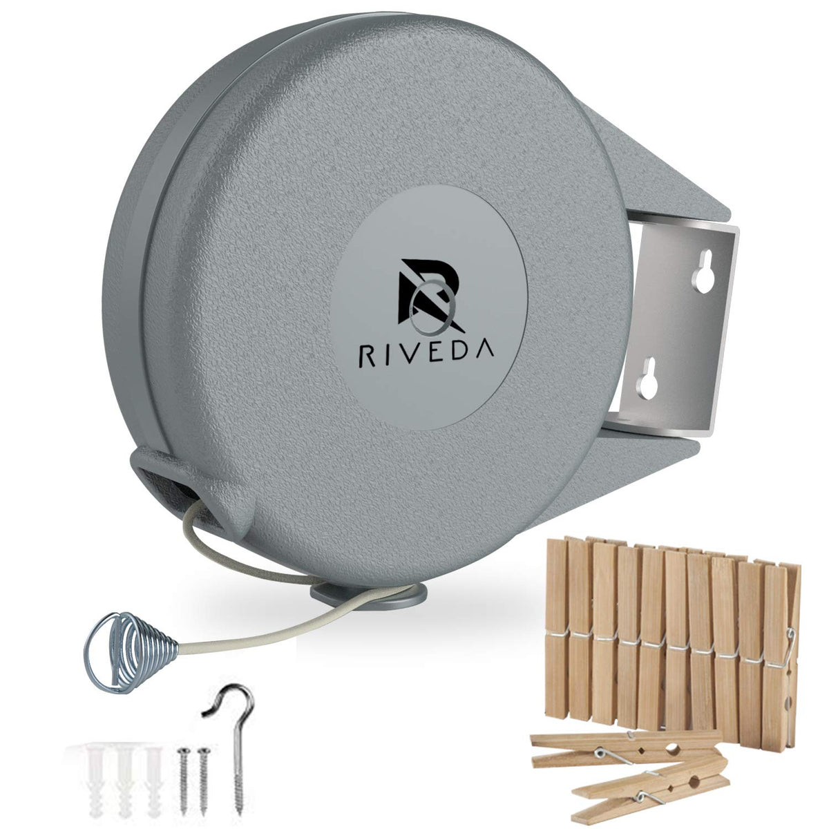 Riveda front view mounted on wall showing compact storage and easy access