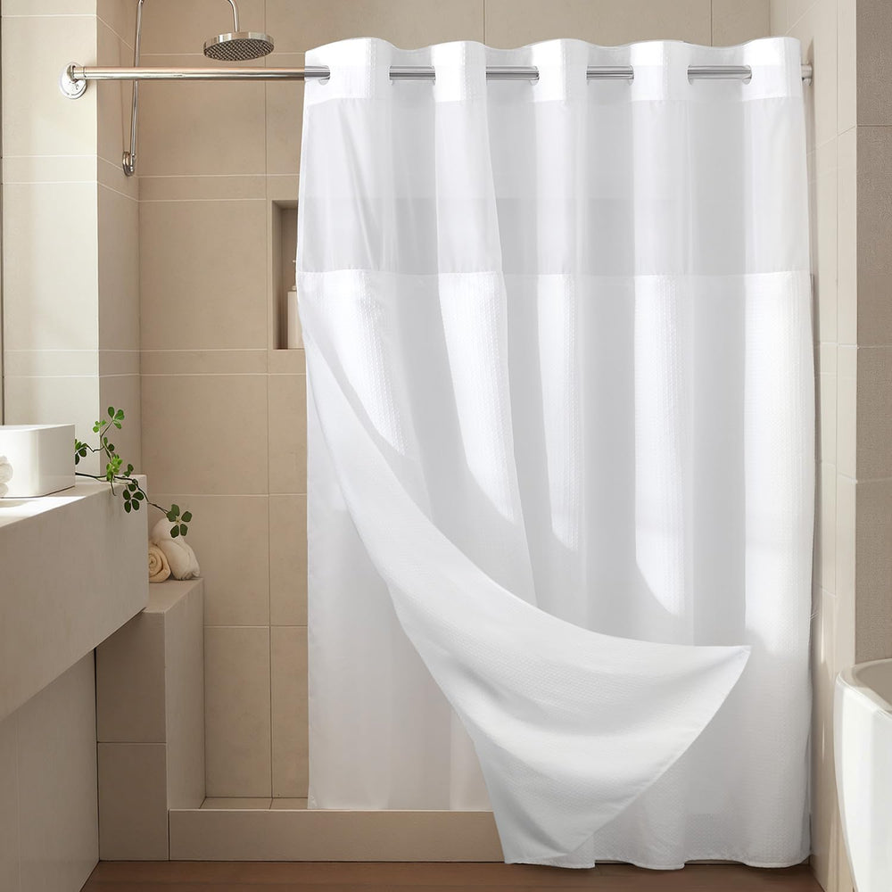 River Dream boxed package with curtain and liner showing what the set includes