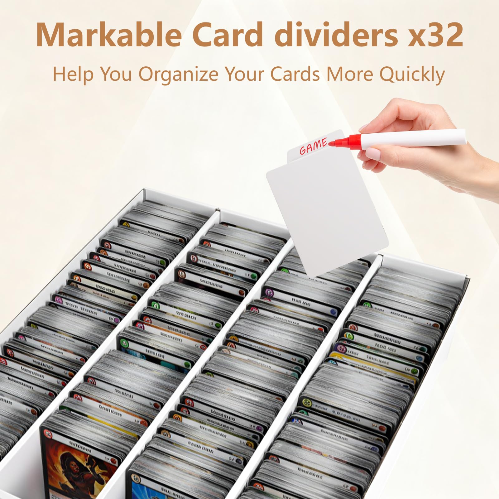 RLAVBL pack of 32 divider cards close-up showing labeling for quick organization benefit
