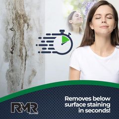 RMR Brands RMR-86 applied on wood deck removing mildew stains effectively