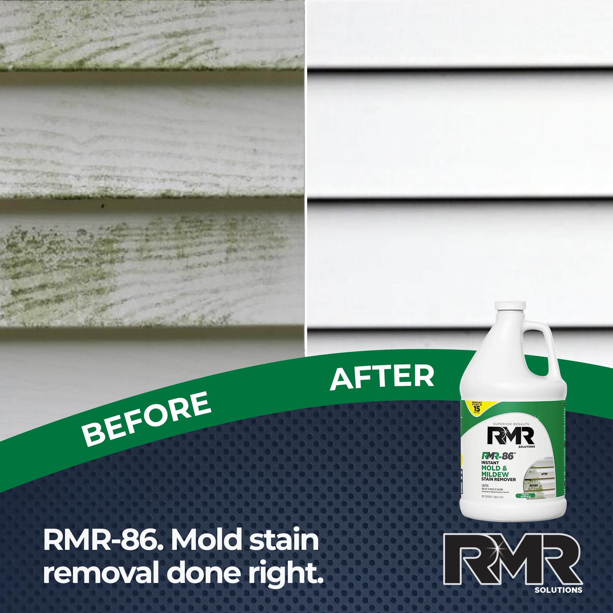 RMR Brands RMR-86 before and after brick wall demonstrating visible stain removal