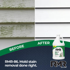 RMR Brands RMR-86 before and after brick wall demonstrating visible stain removal