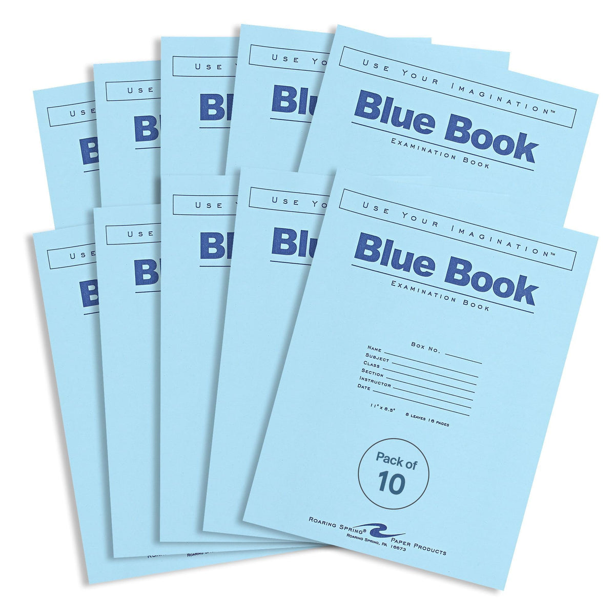 ROARING SPRING front cover showing durable blue finish and branding advantage