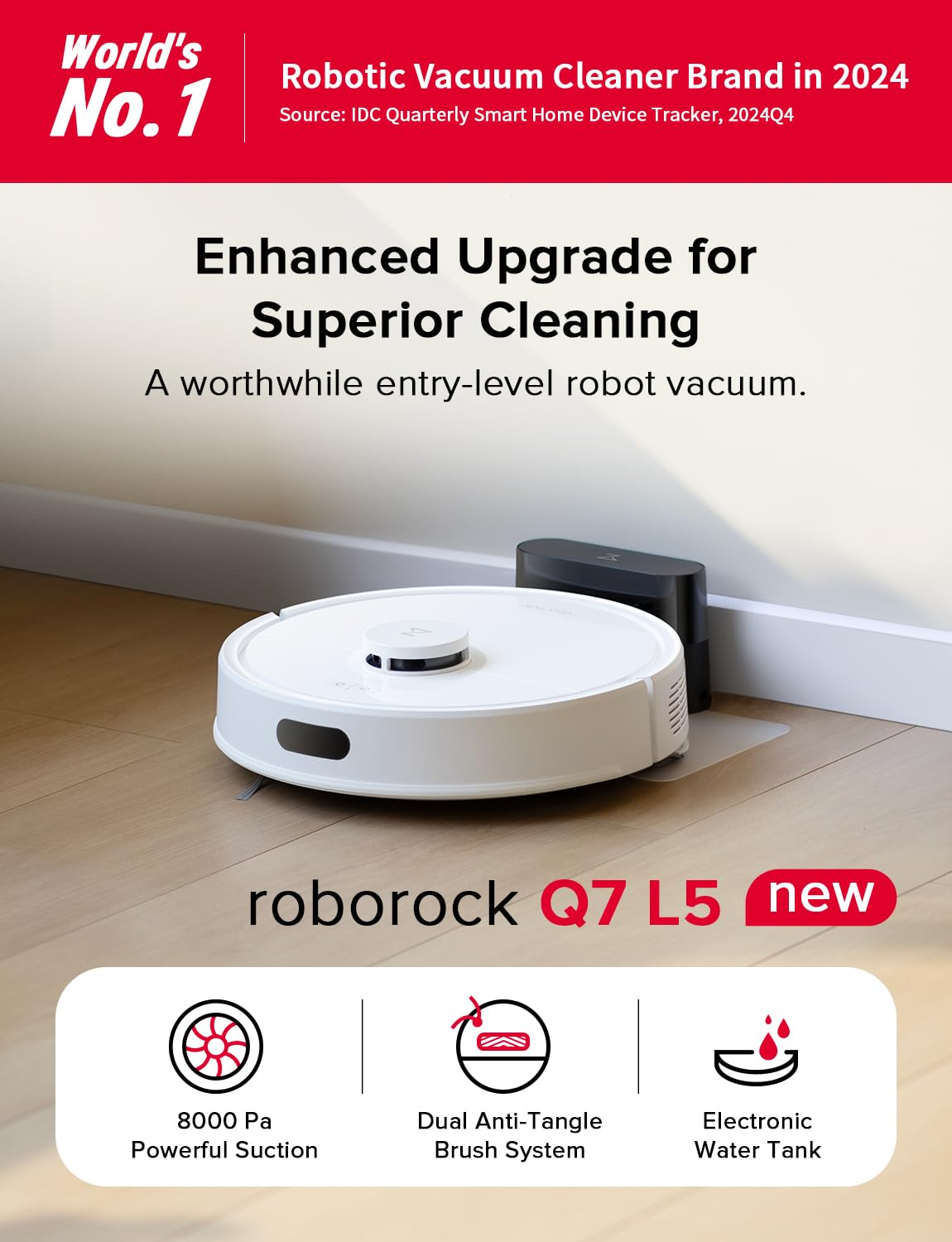 roborock Q7 L5 top with LiDAR sensor highlighting precise mapping