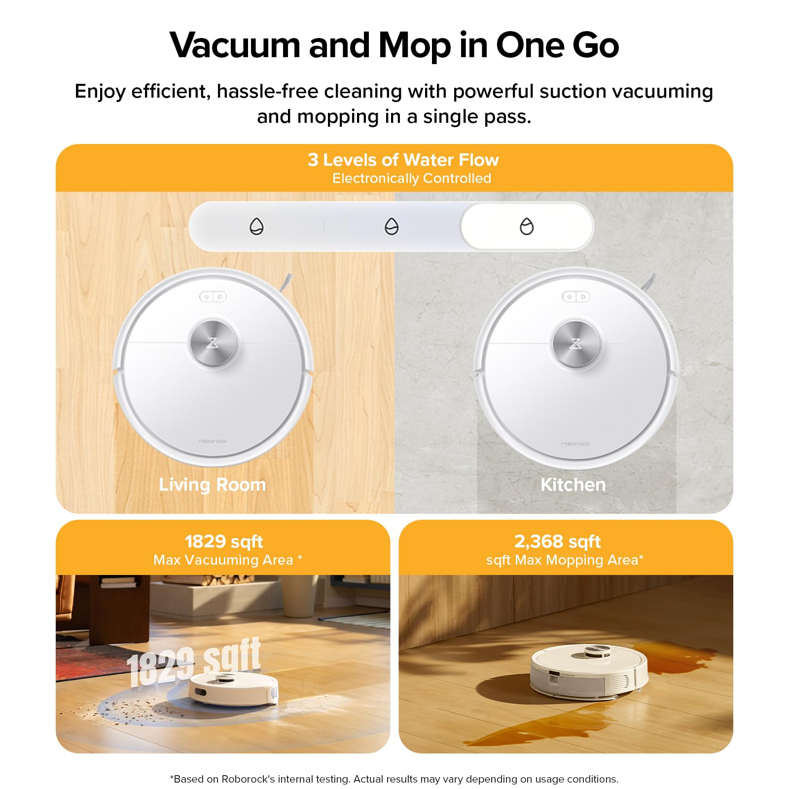 roborock Q7 M5+ mop pad and adjustable water tank for tailored mopping