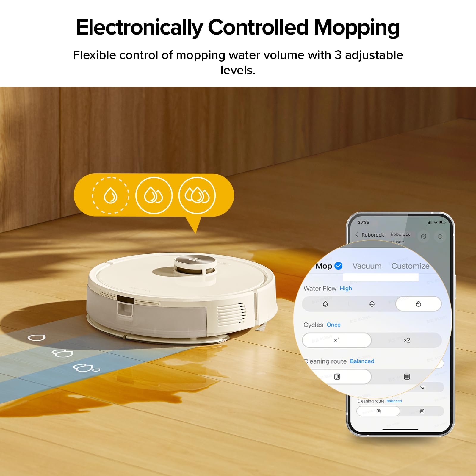 roborock Q7 M5+ next to a shoe showing compact height and scale