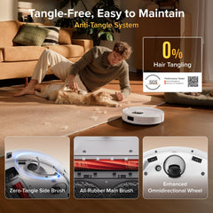 roborock dual mop head detail showing even coverage for streak‑free floors