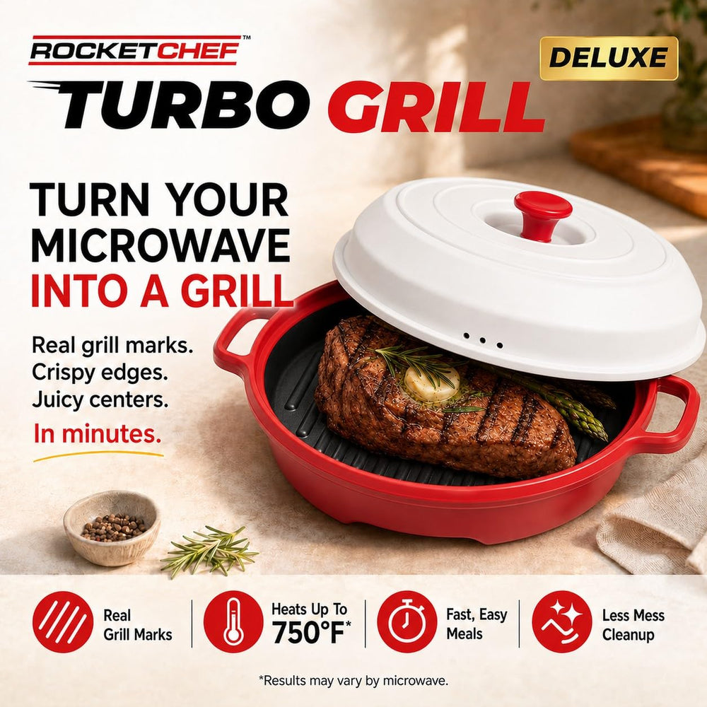 ROCKET CHEF ceramic grill closeup of raised ridges offering crisp searing benefit