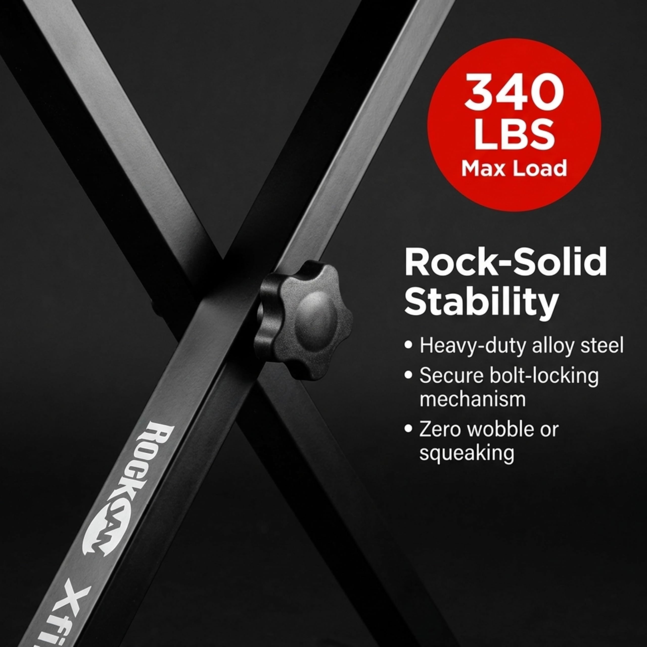 RockJam non-slip feet keeping the bench stable on hard floors and carpets
