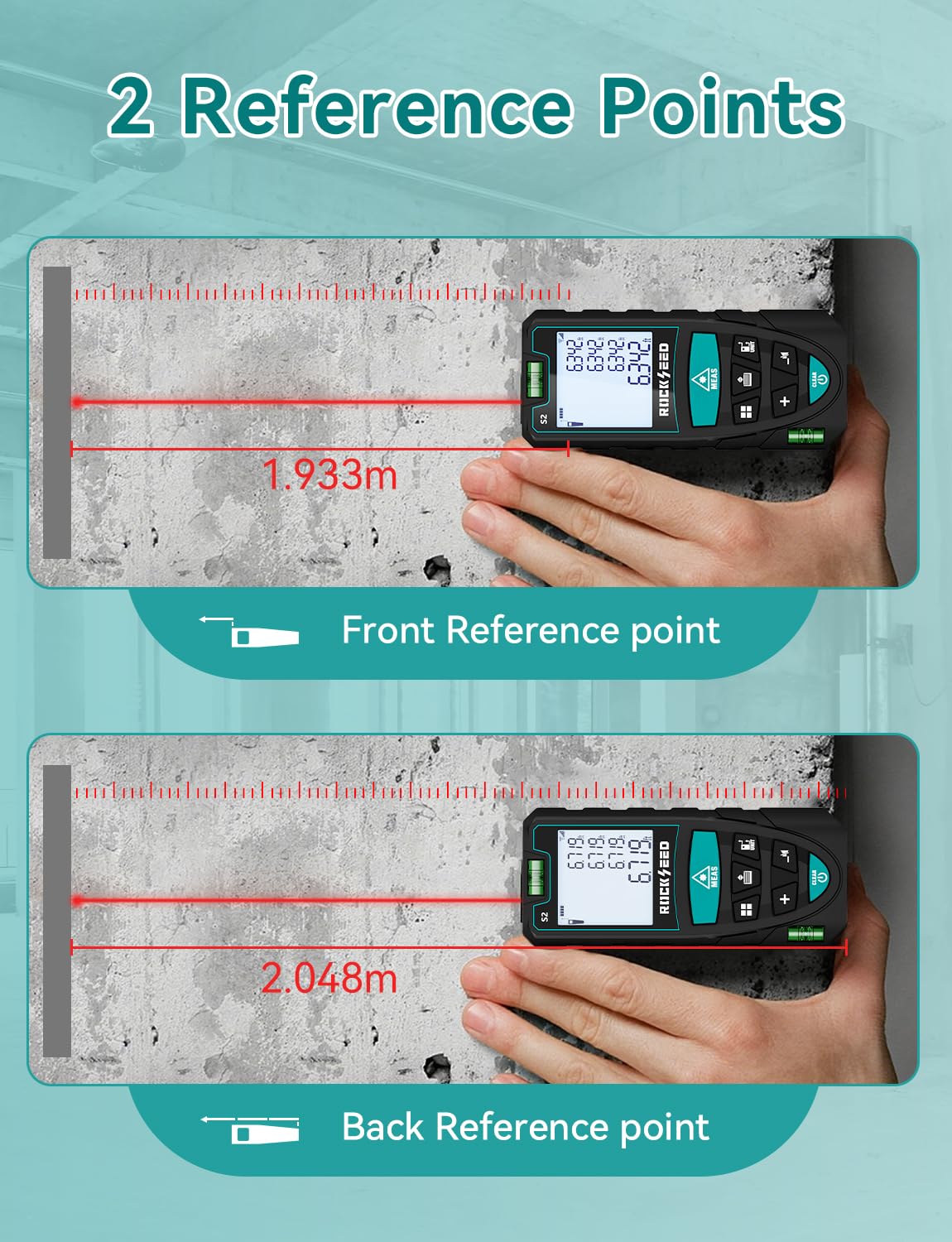 RockSeed backlit LCD display clear digits for easy low-light reading