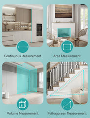 RockSeed measuring in use in a living room for quick distance and area checks