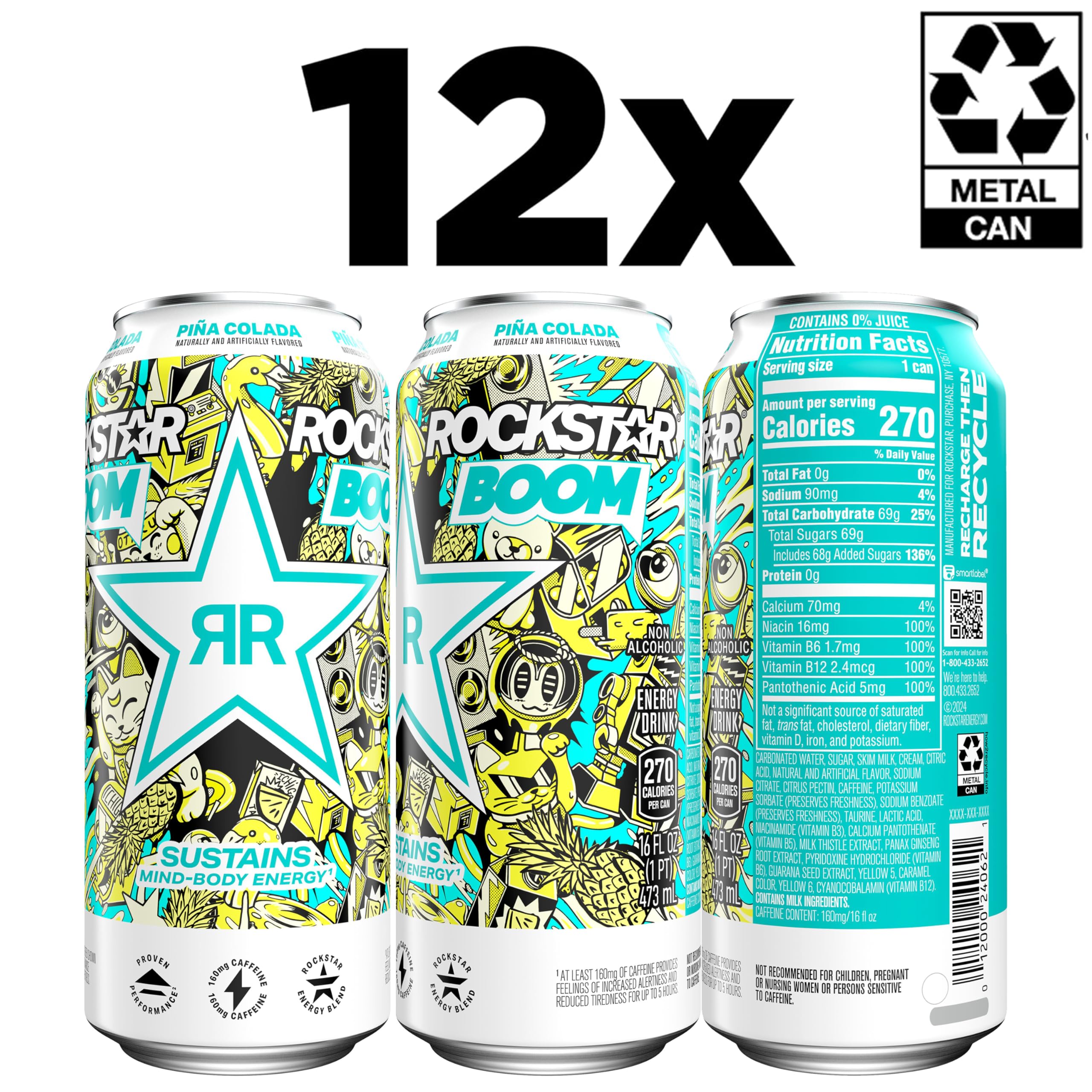 Rockstar can top opened with fizzy pour demonstrating ready-to-drink enjoyment