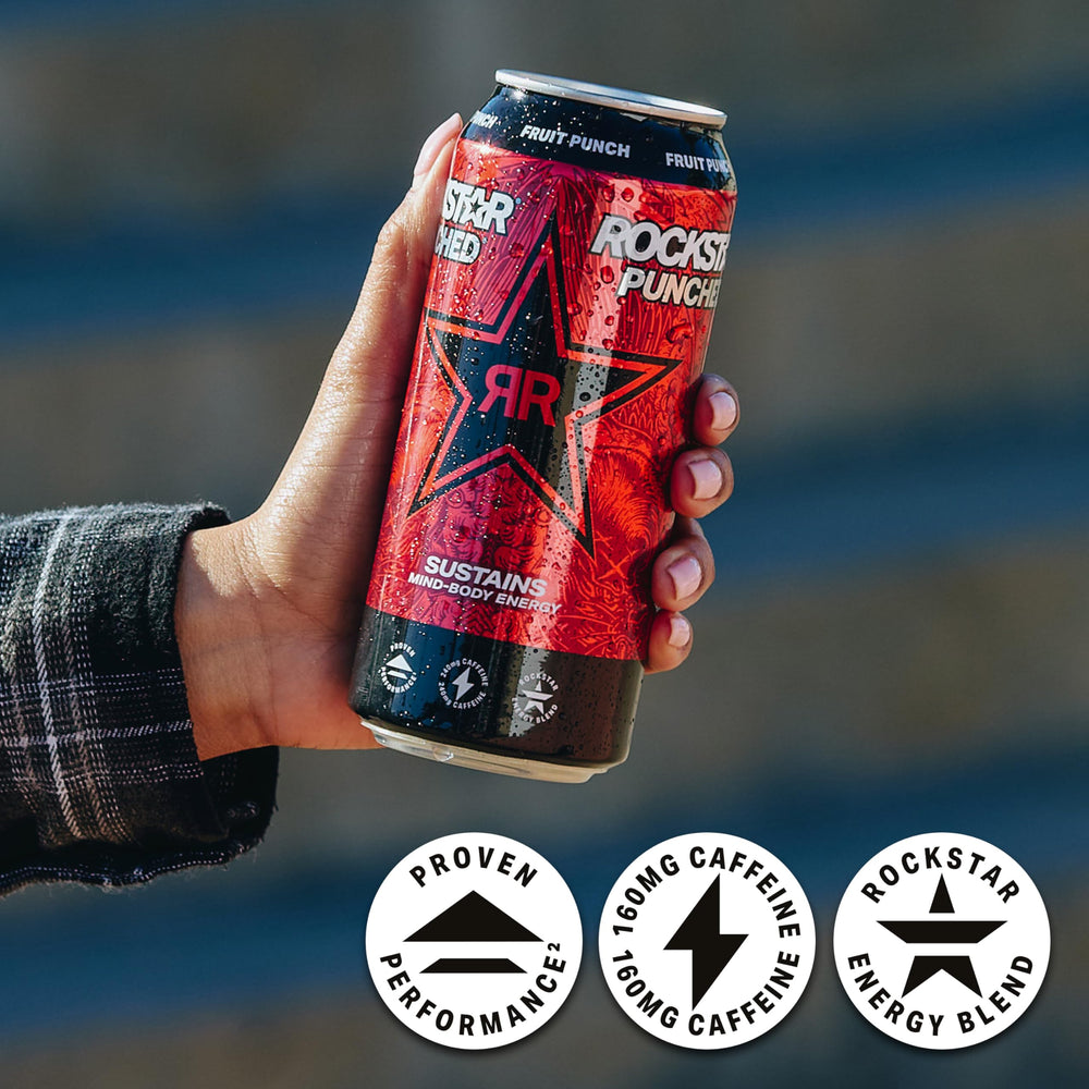 Top-down view of Rockstar punched Hardcore Apple can with pull tab visible