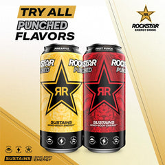 Rockstar poured into glass showing effervescence and refreshing boost