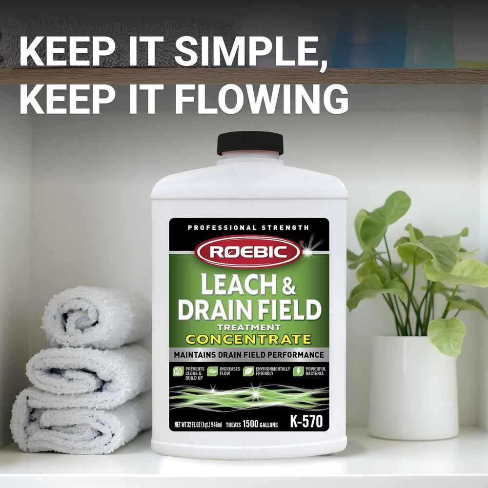Roebic K-570-Q poured near septic access for field maintenance benefit