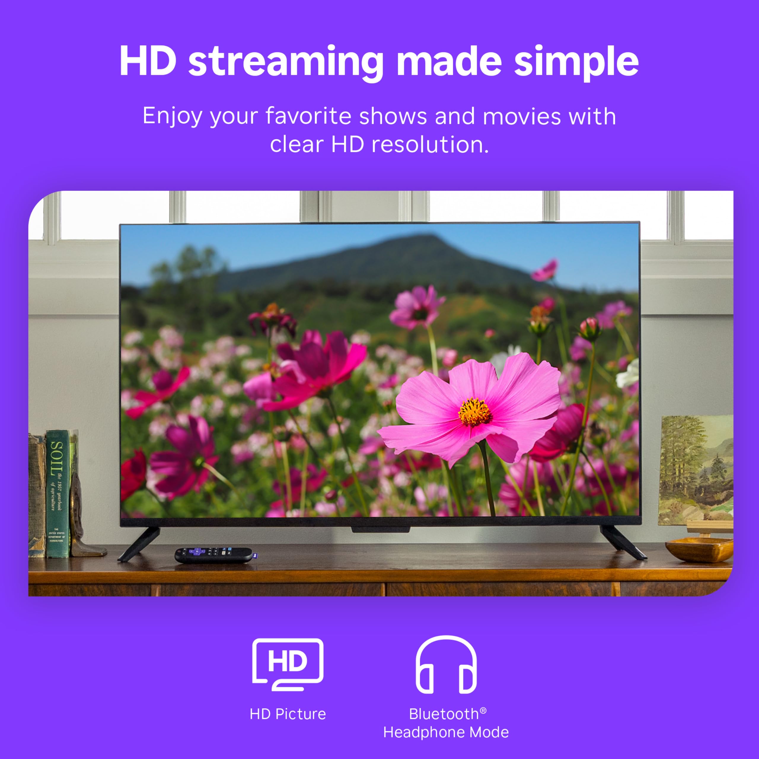 Roku remote showing TV volume and power buttons to replace multiple remotes benefit