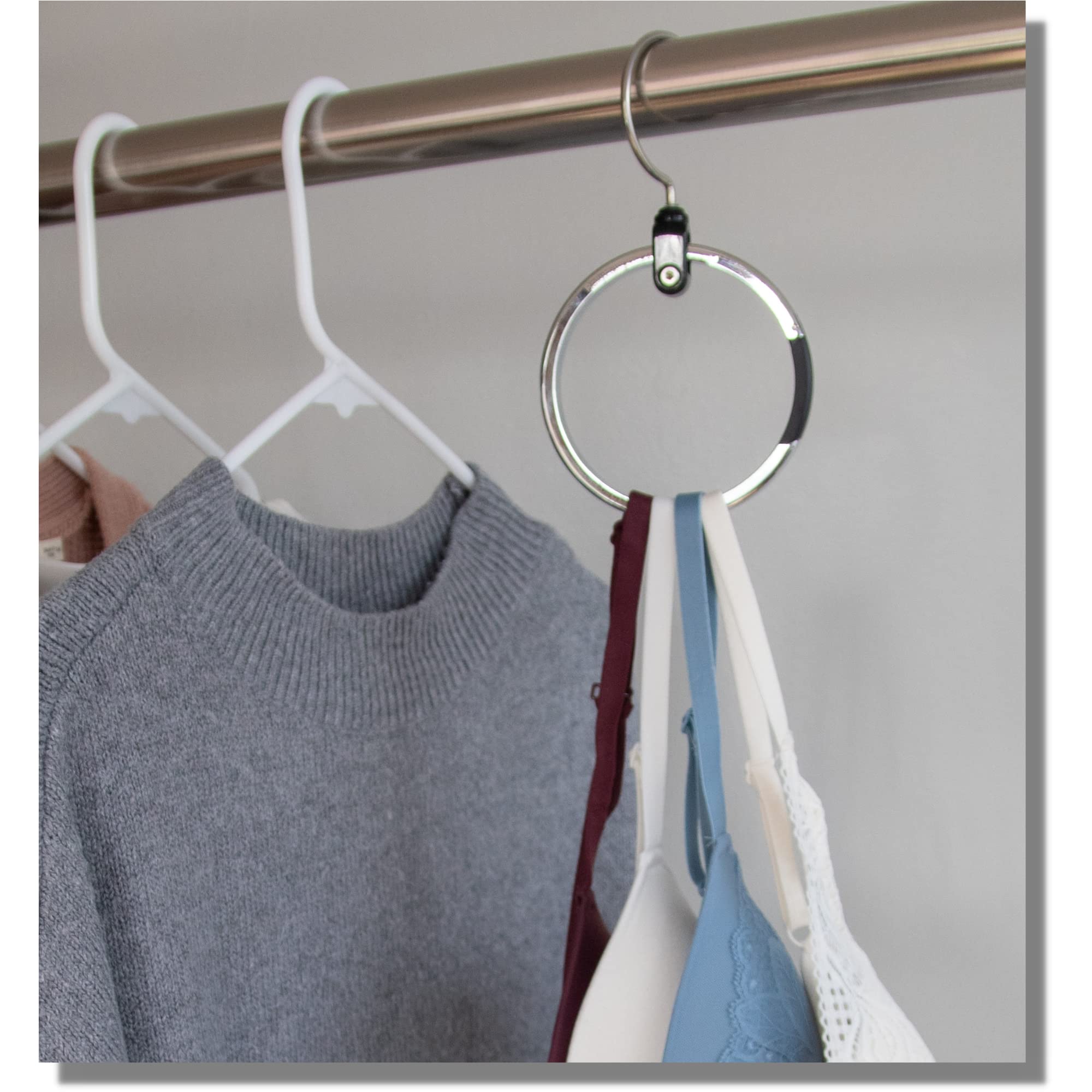 Rolly Hanger closeup latch showing easy open-close action for quick item access