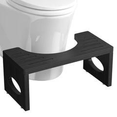 ROMGUAR CRAFT front view of bamboo toilet stool showing stable platform and modern look