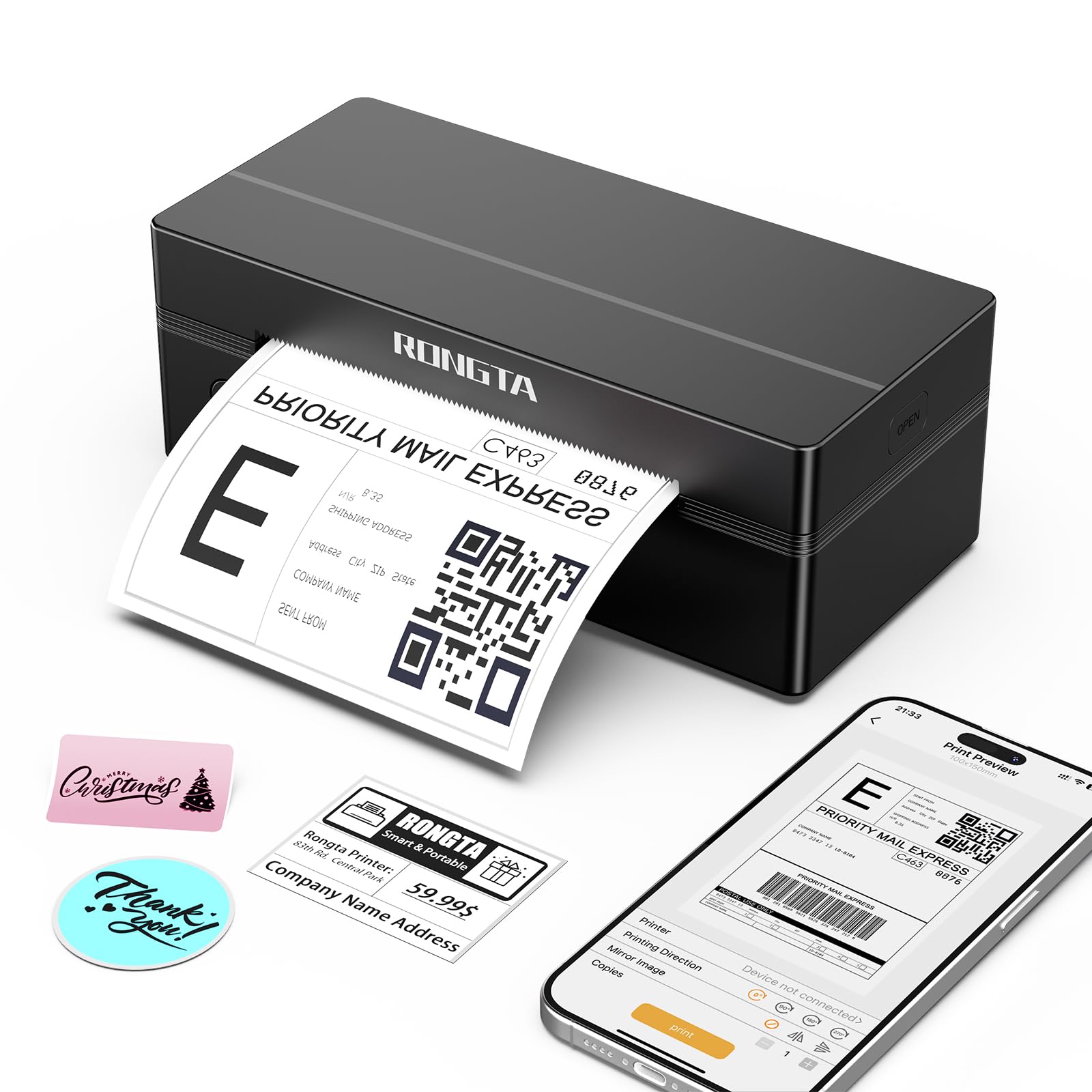 Rongta RP425 front view showing compact design and easy operation