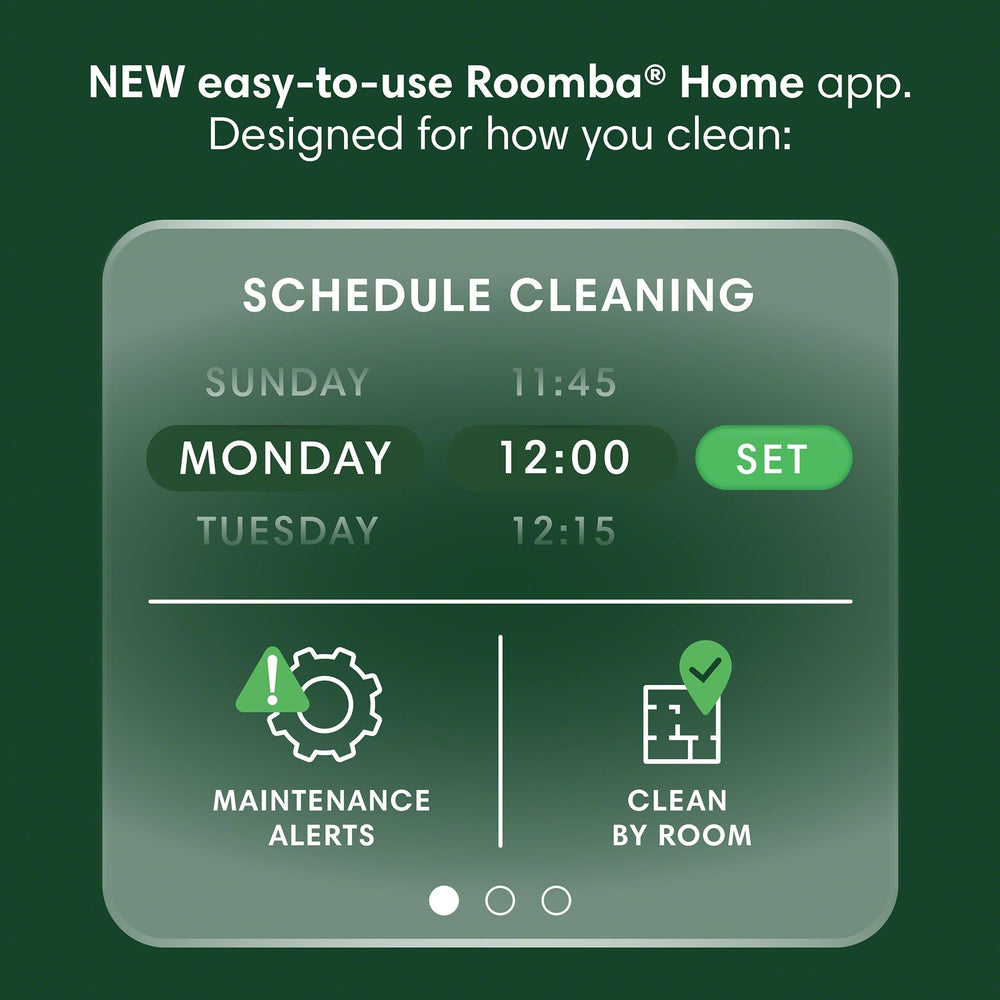 iRobot Roomba 205 mobile app scheduling screen showing personalized cleaning control