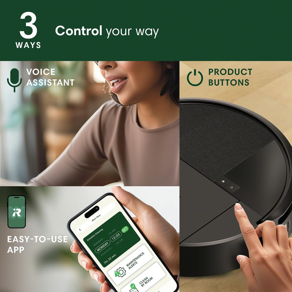 iRobot Roomba 205 cleaning hardwood floor showing powerful suction and streak-free result