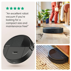 iRobot Roomba 205 top hatch open highlighting DustCompactor mechanism for longer intervals