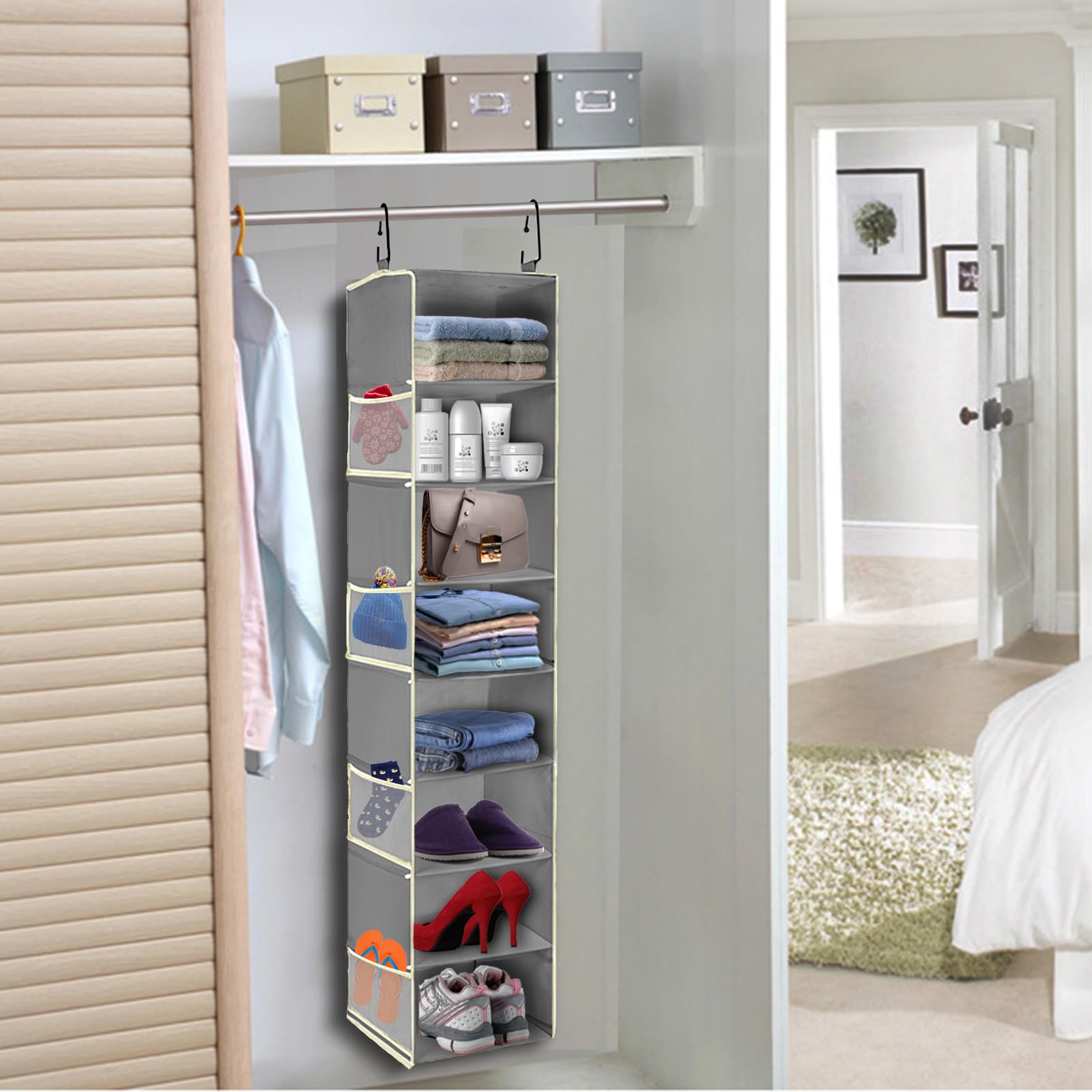 roomtalk hanging on closet rod saves floor space and tidies shoes