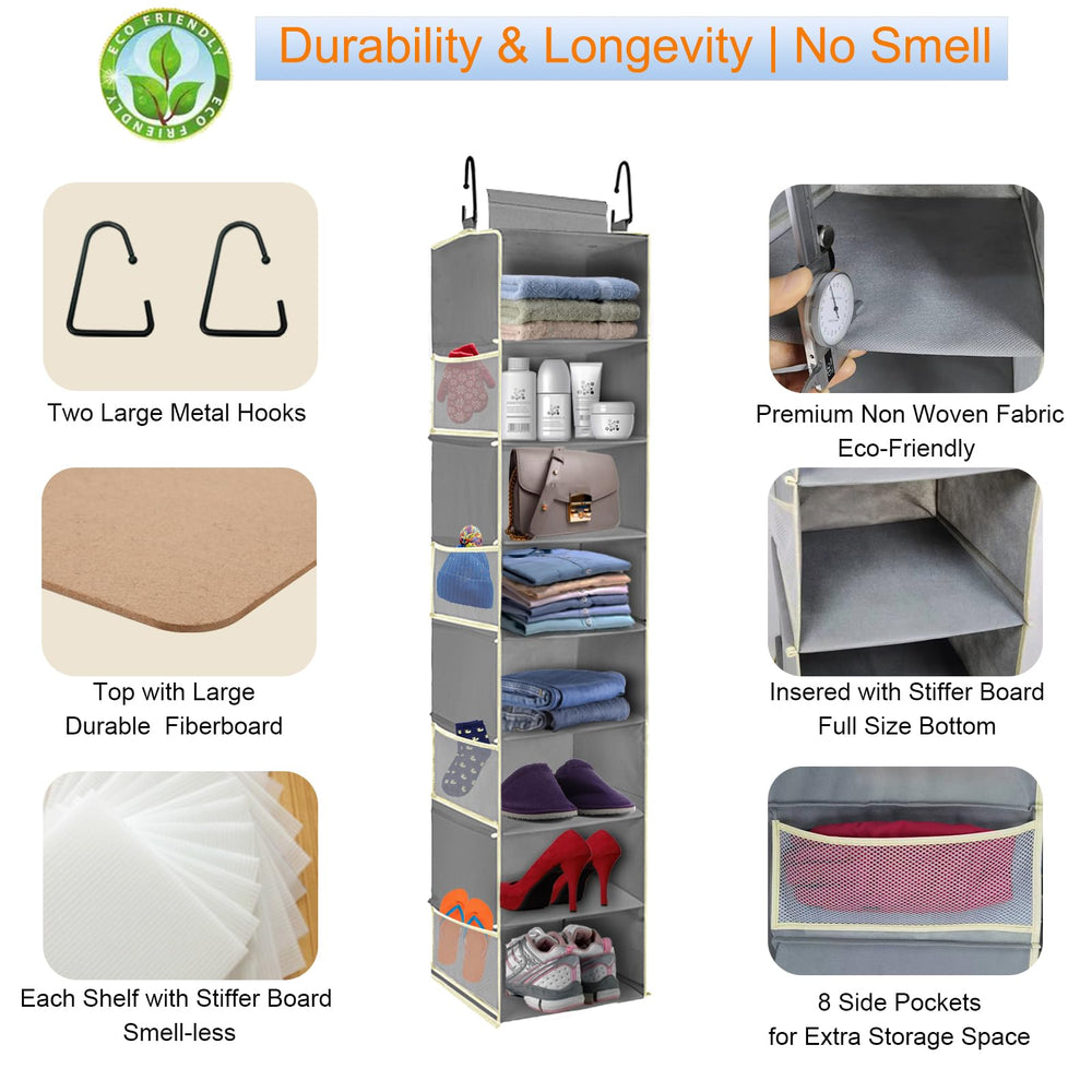 roomtalk organizer next to shoes demonstrates roomy shelf capacity