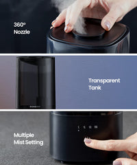 ROSEKM on nightstand in bedroom demonstrating ultra-quiet operation during sleep