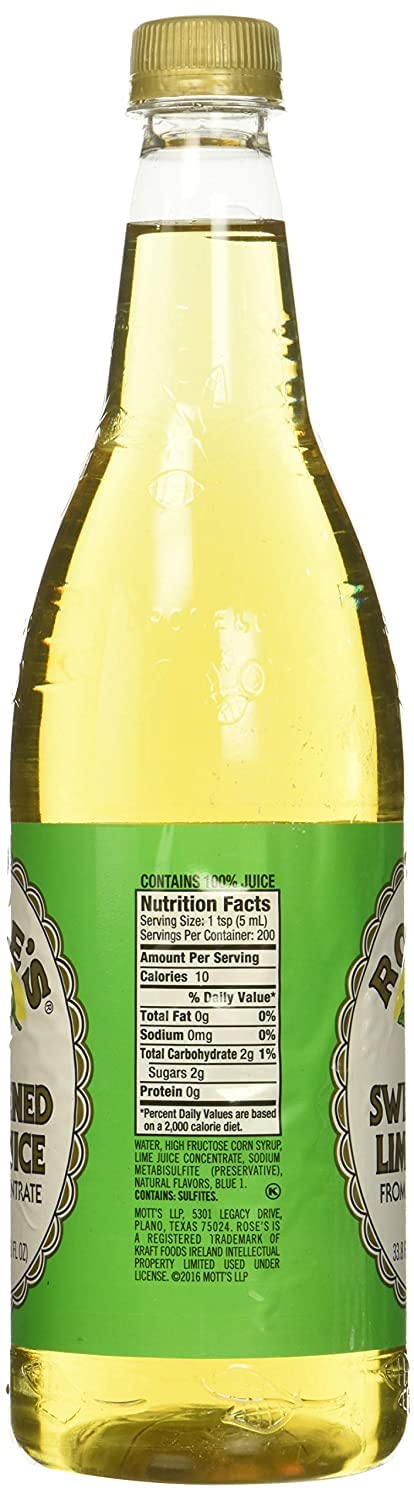 Rose's Lime Juice mixed in a cocktail glass adding consistent lime flavor