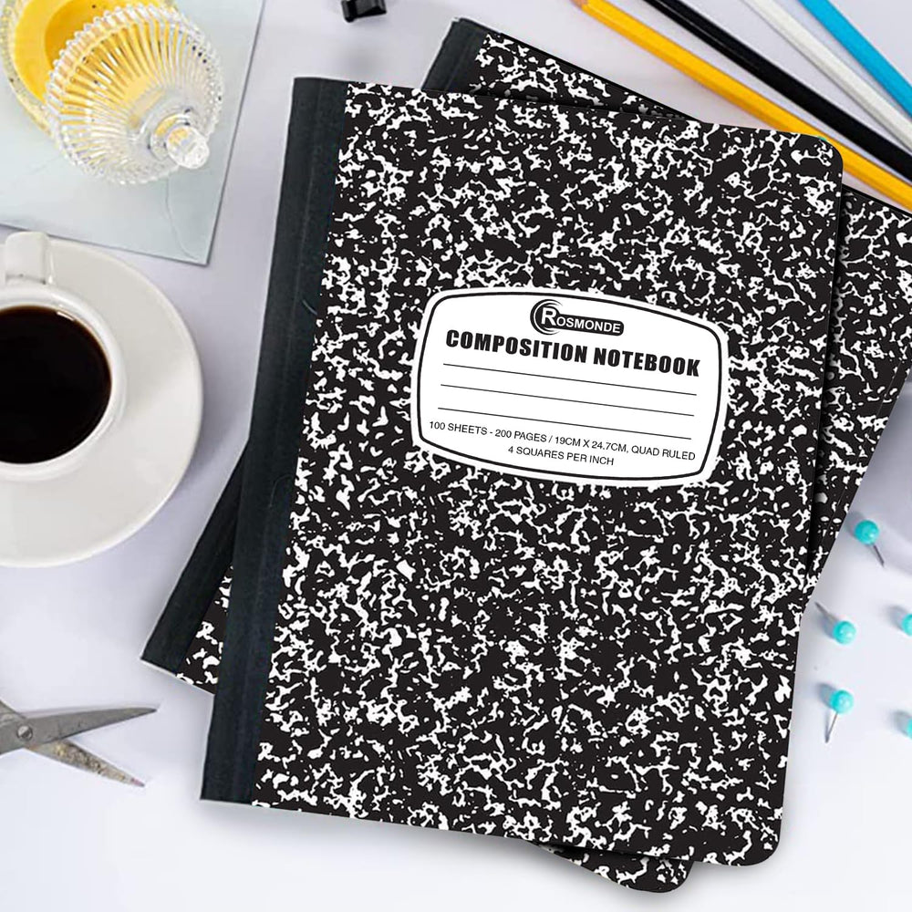 Rosmonde notebook next to a pen showing scale and usable writing area for notes