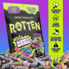 Rotten worms arranged on slate plate demonstrating serving suggestion and color variety
