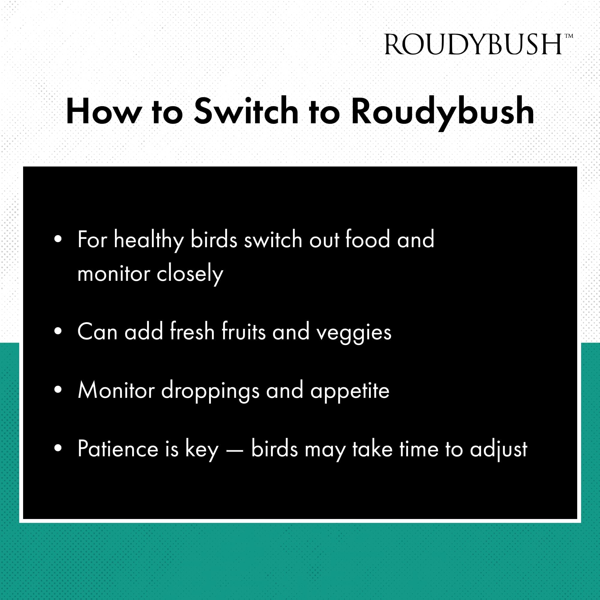 RoudyBush open bag displaying pellet contents and ease of serving
