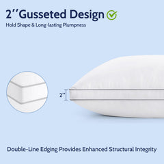 ROUMEA pillows styled on bed showing elevated decor and comfortable sleep surface