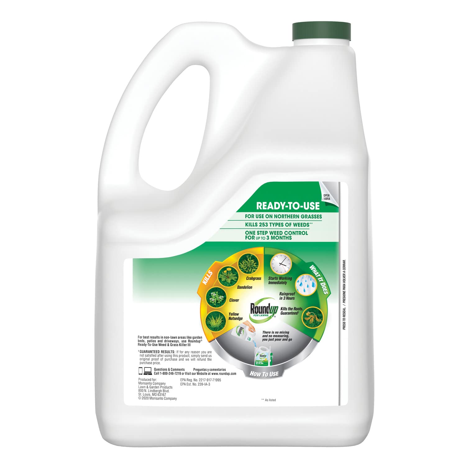 Close-up of Roundup brand label details for guaranteed correct product instructions