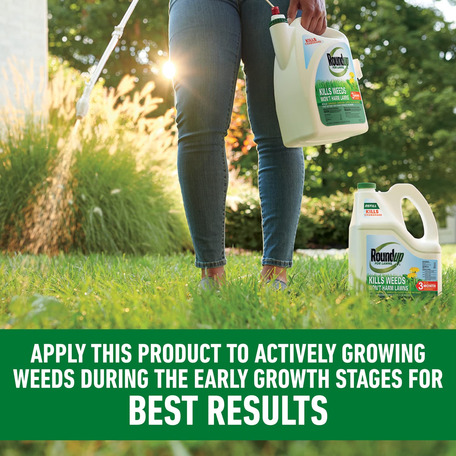 Roundup brand safety and instruction booklet open to application guidance and tips