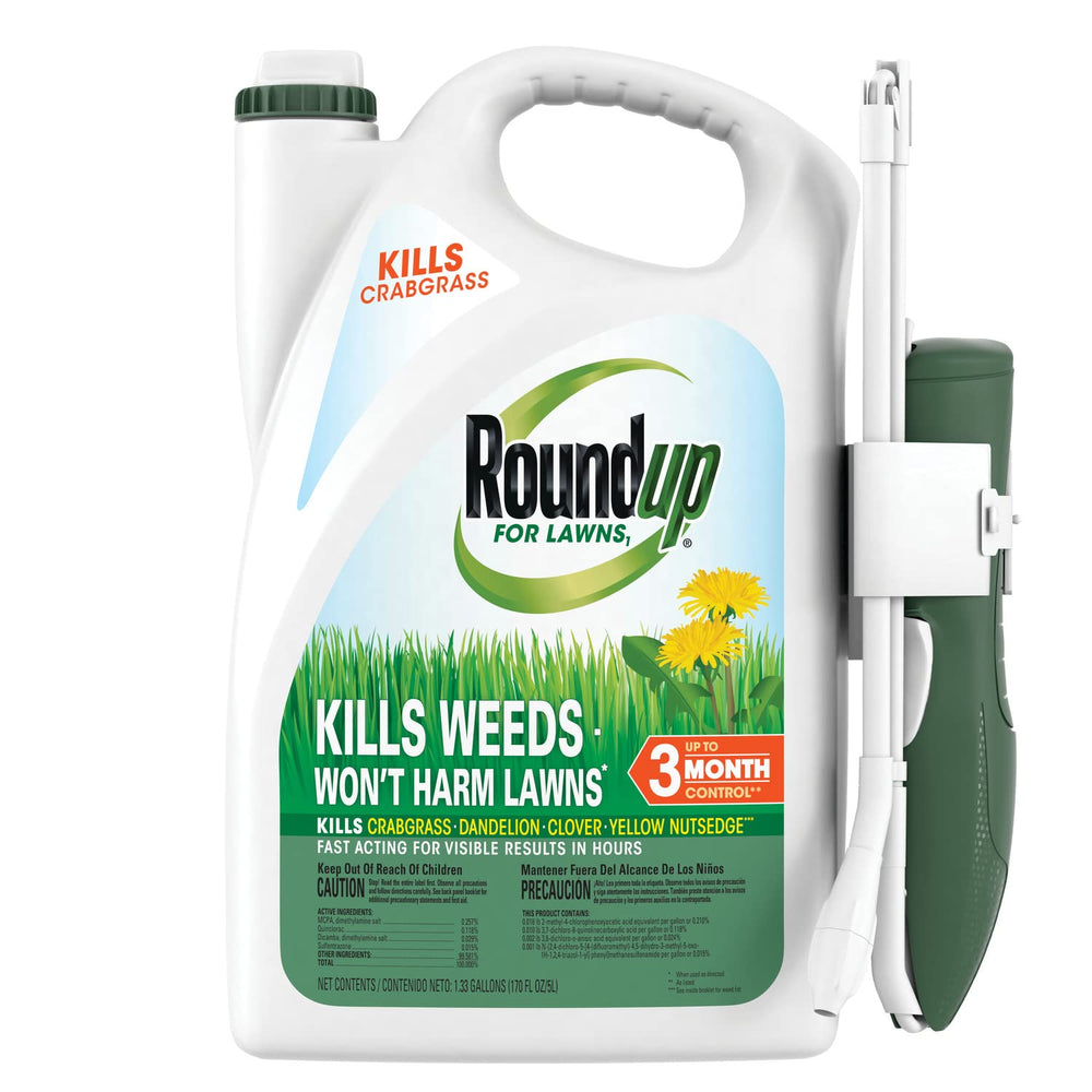 Roundup front label showing product name and benefits — Roundup for quick identification
