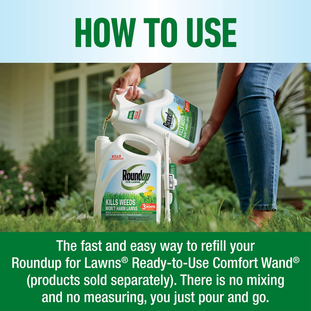 Refill being used in a suburban garden scene highlighting easy homeowner use
