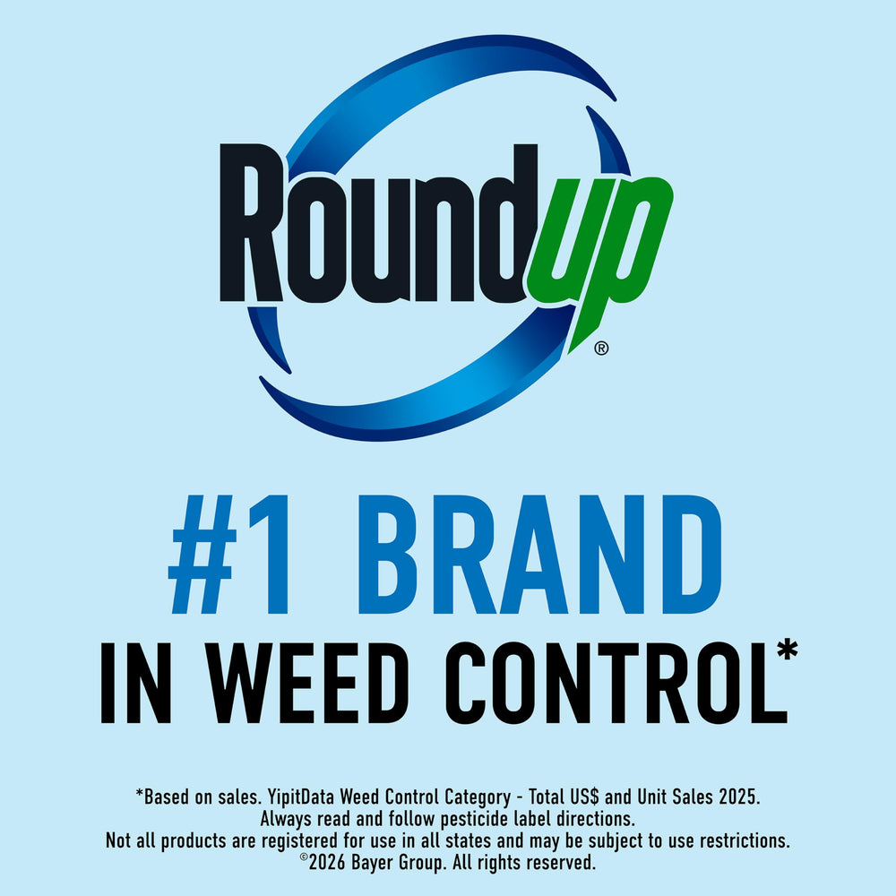 Roundup container with storage and safety label highlighted for proper handling
