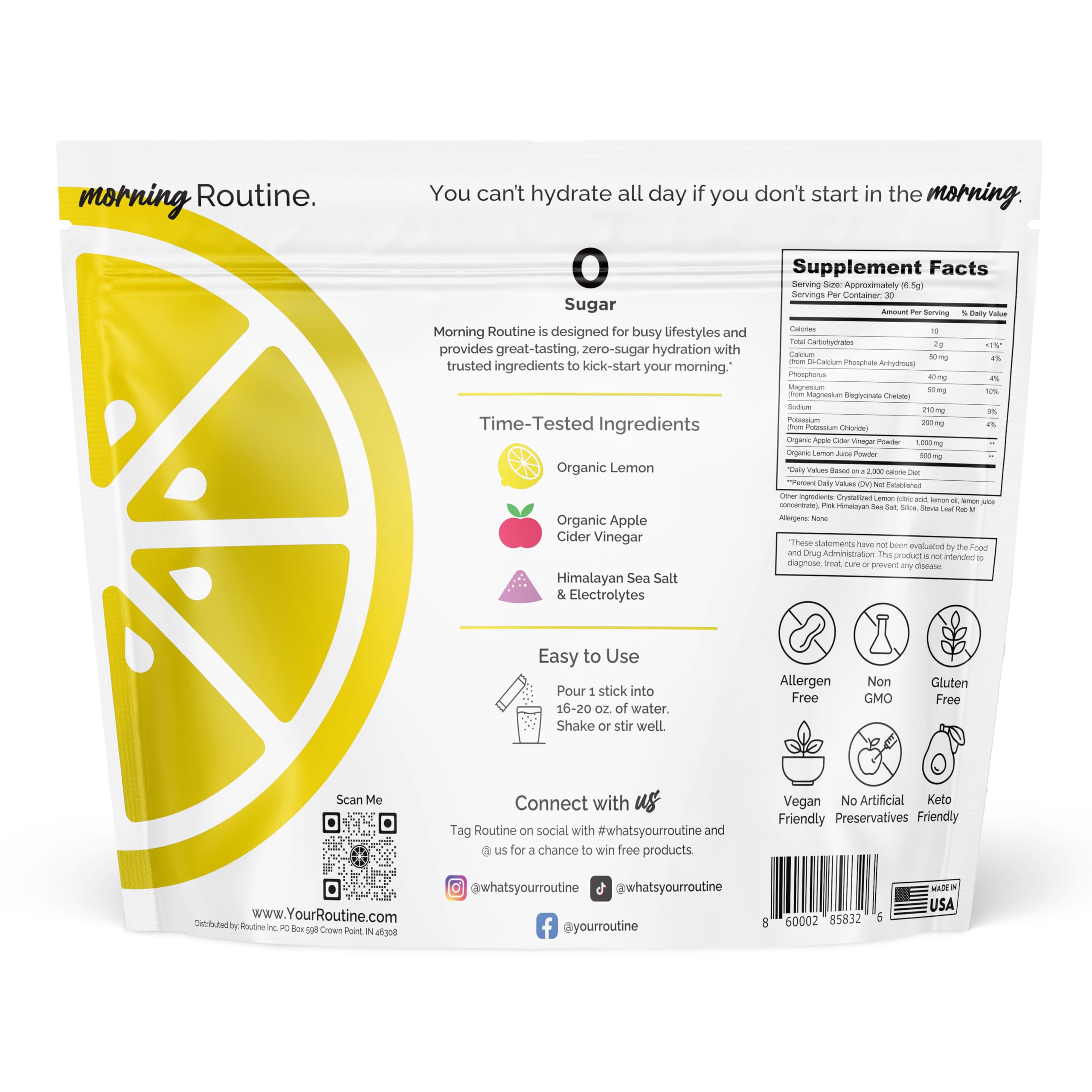ROUTINE single-serve stick packet close-up highlighting portability and easy portioning