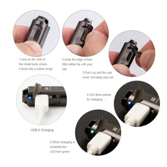 RovyVon A3 Gen 4 magnetic tailcap stuck to metal surface for hands-free use