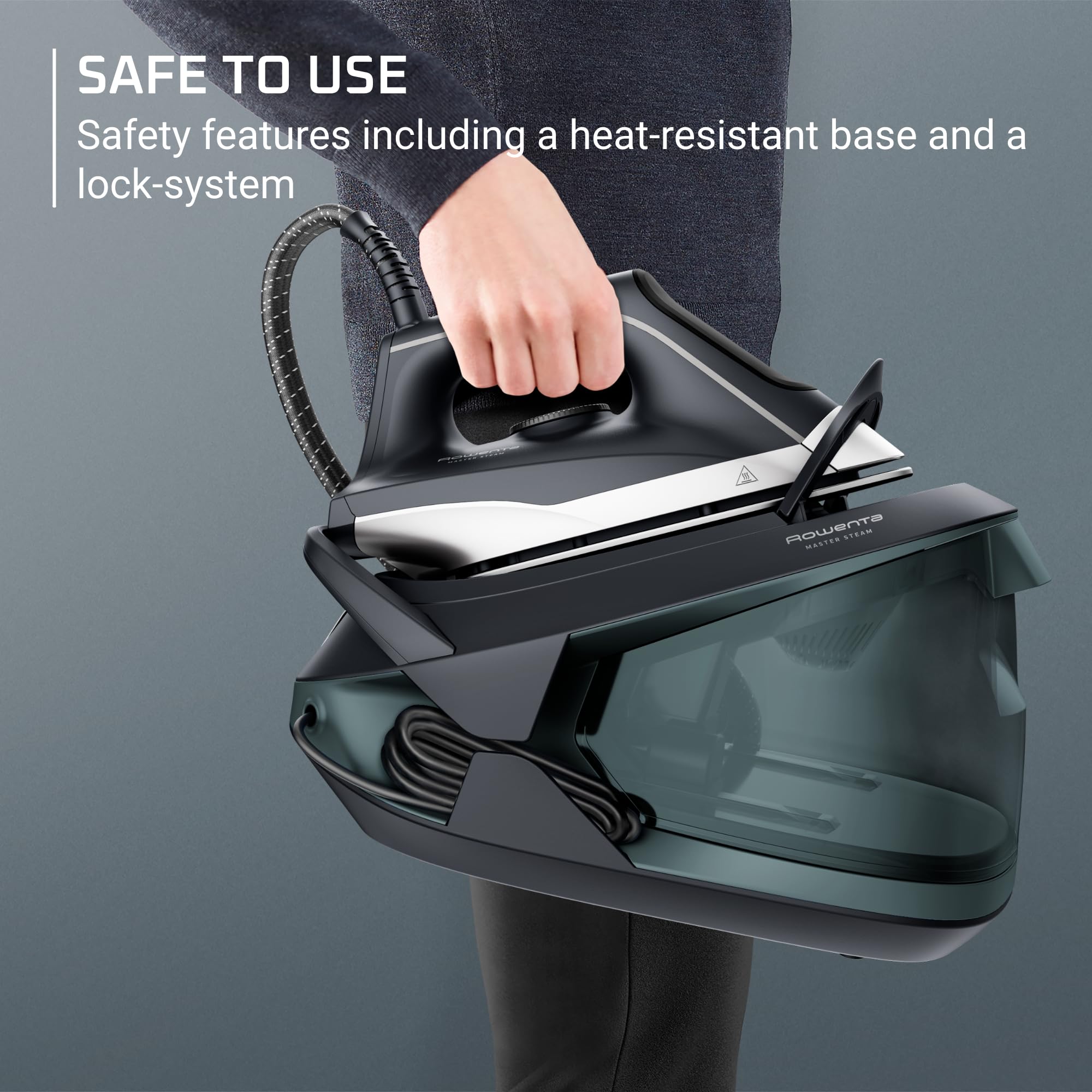 Rowenta control panel and ergonomic handle for comfortable, intuitive operation