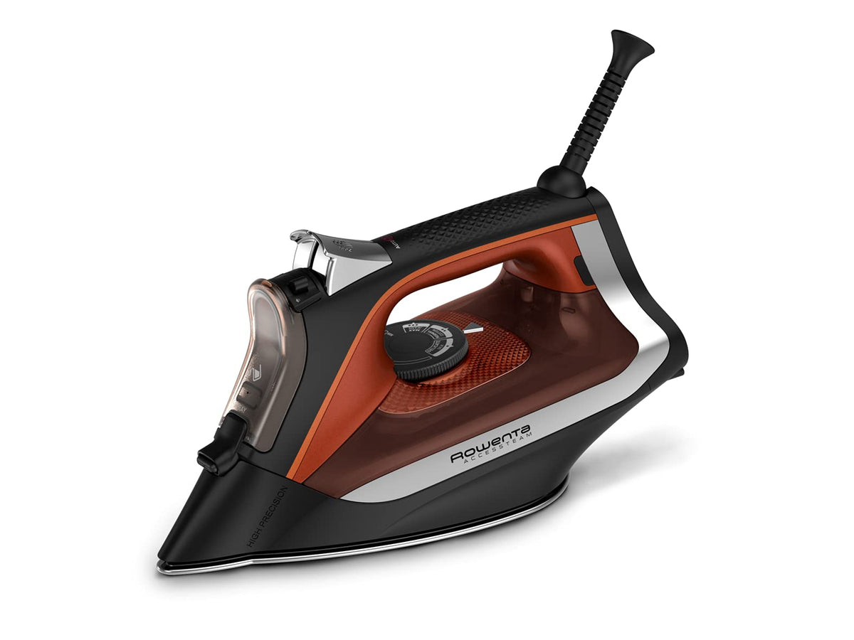 Rowenta DW2360 front view showing sleek black body and controls for easy use
